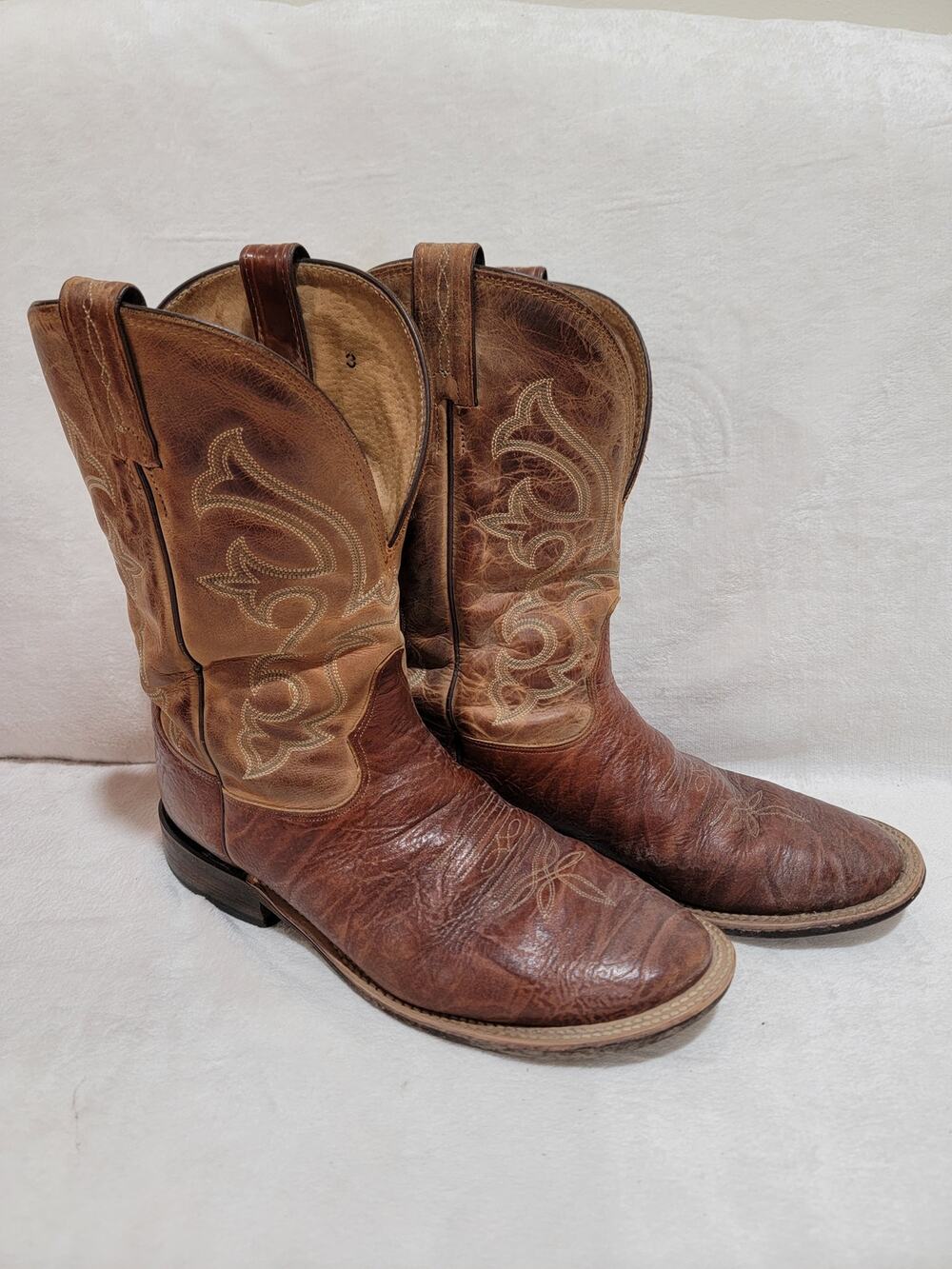 Tony Lama Conquistador Brown Leather Cowboy Boots #7941 MENS 11 D **